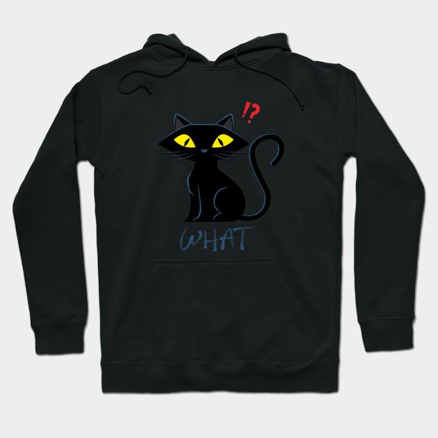 Cat What - Murderous Black Cat Halloween Hoodie by osaya